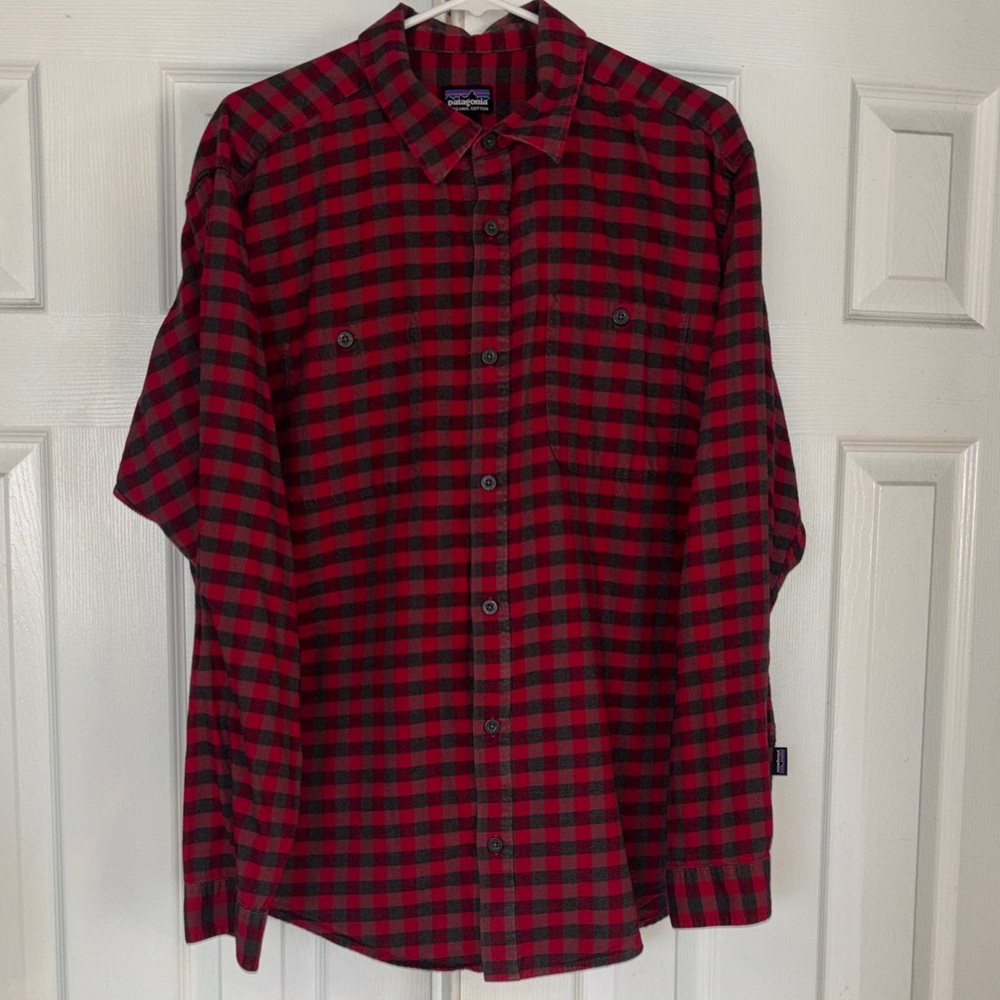 Patagonia Organic Cotton Red and Black Checkered Shirt